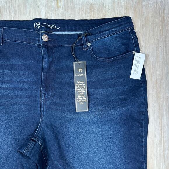 NWT Diane Gilman DG2 Bootcut Stretch High Rise Dark Wash Flattering Denim 24WP - Picture 3 of 14
